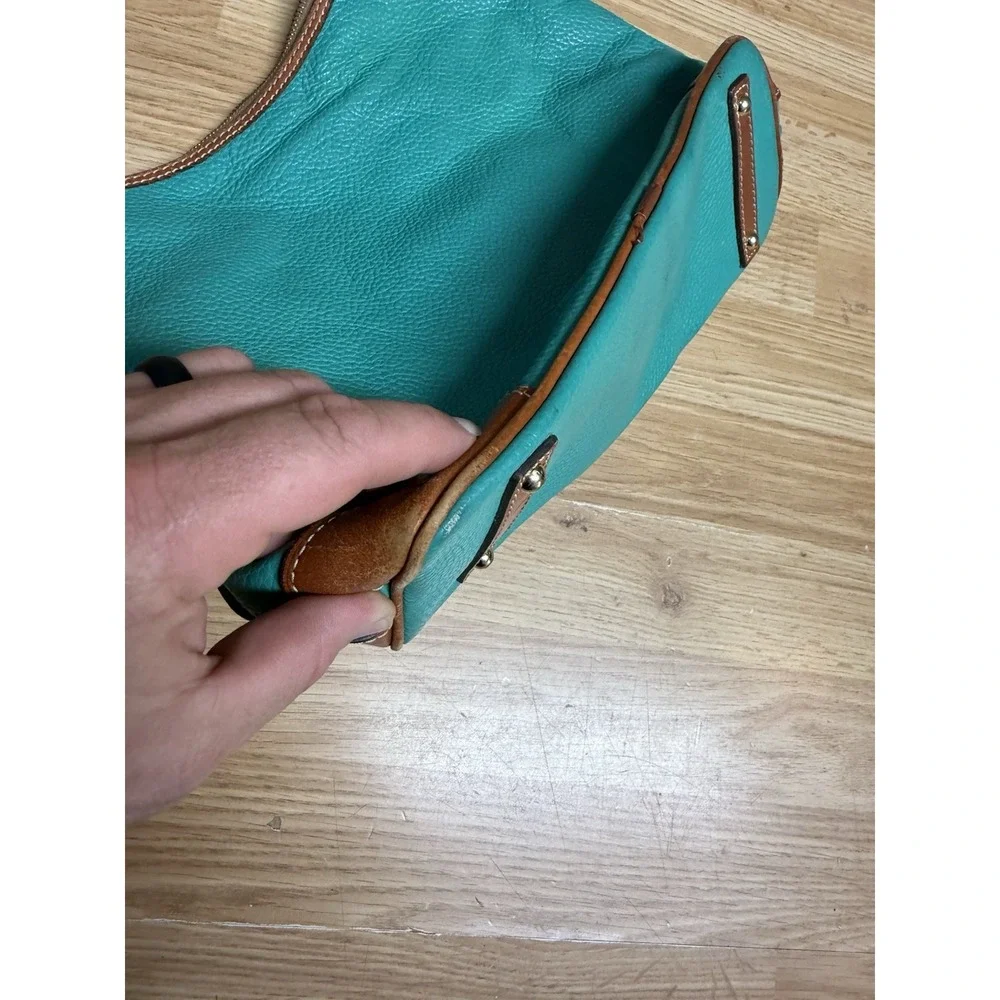 DOONEY & BOURKE Teal Pebbled Leather Single Strap Shoulder Bag-